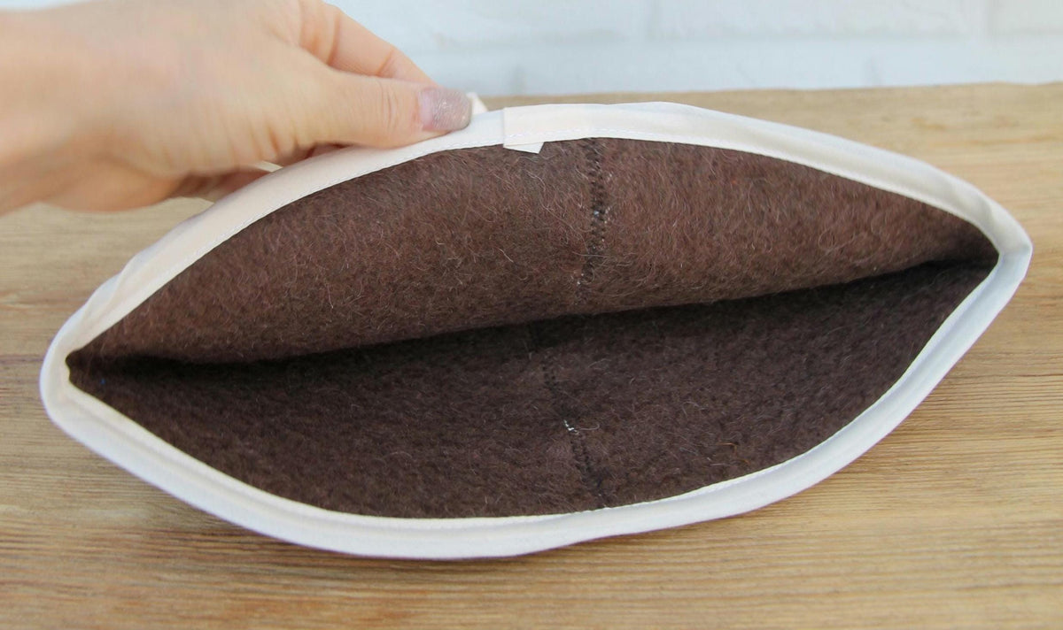 Handmade Wool Felt Sauna Hat – Banya Bathhouse Accessory, Contrast Trim