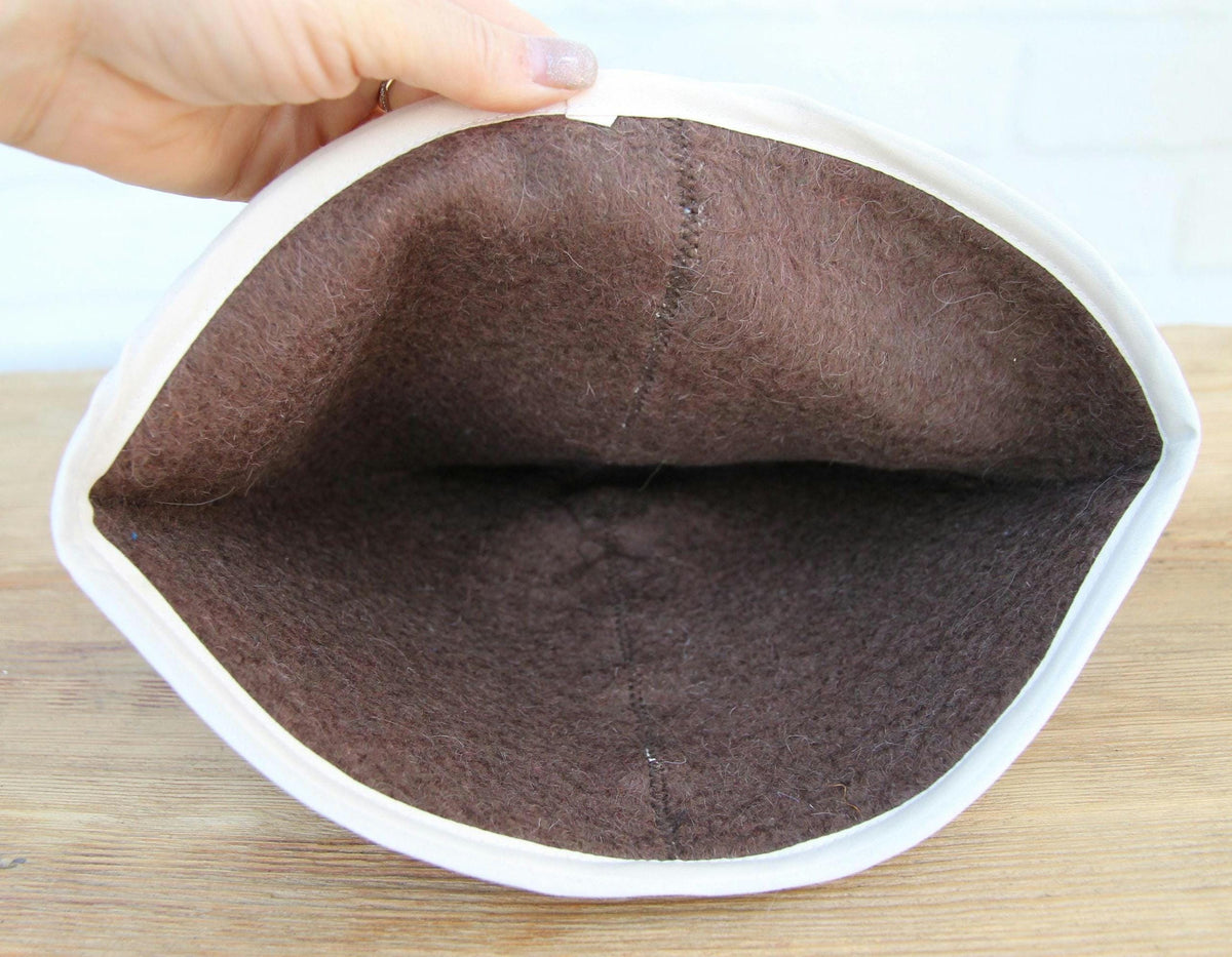 Handmade Wool Felt Sauna Hat – Banya Bathhouse Accessory, Contrast Trim