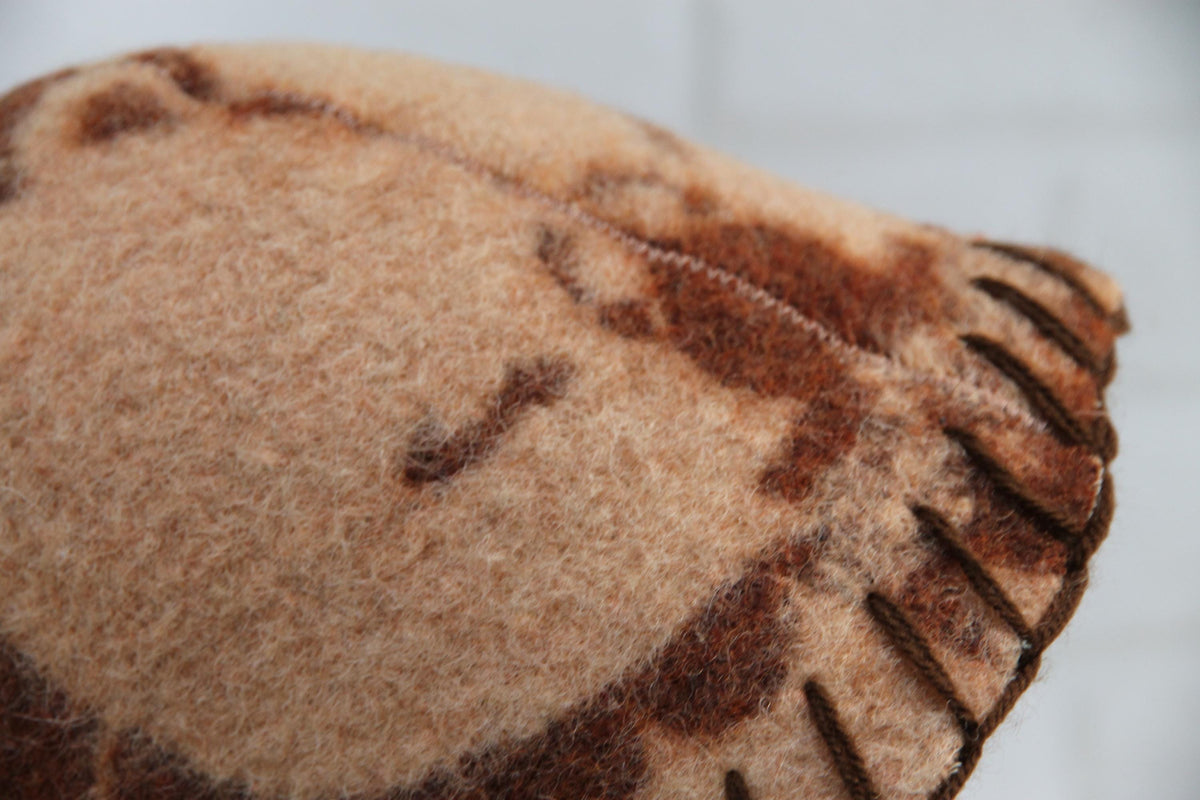 Upcycled Wool Sauna Hat – Unique Patterned Banya Cap for Steam Room