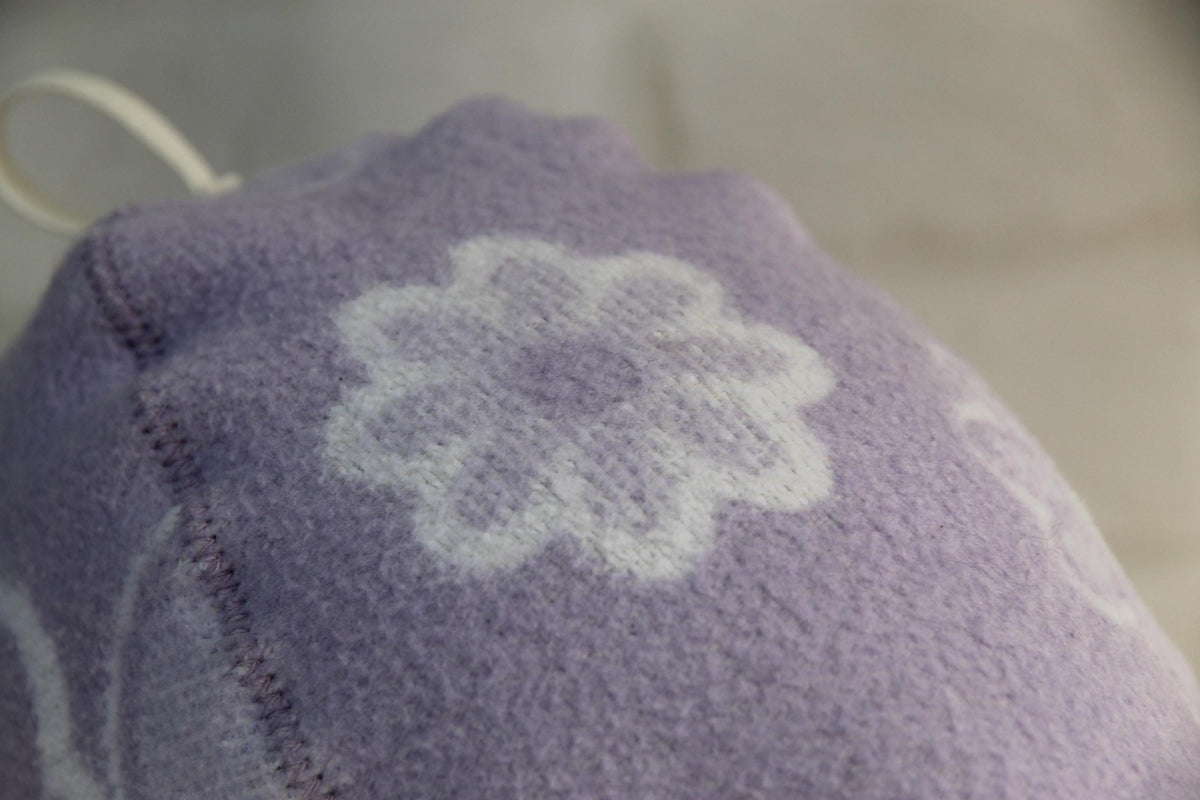 Handmade Upcycled Wool Sauna Hat - Floral Banya Hat for Women, Sustainable Spa Accessory