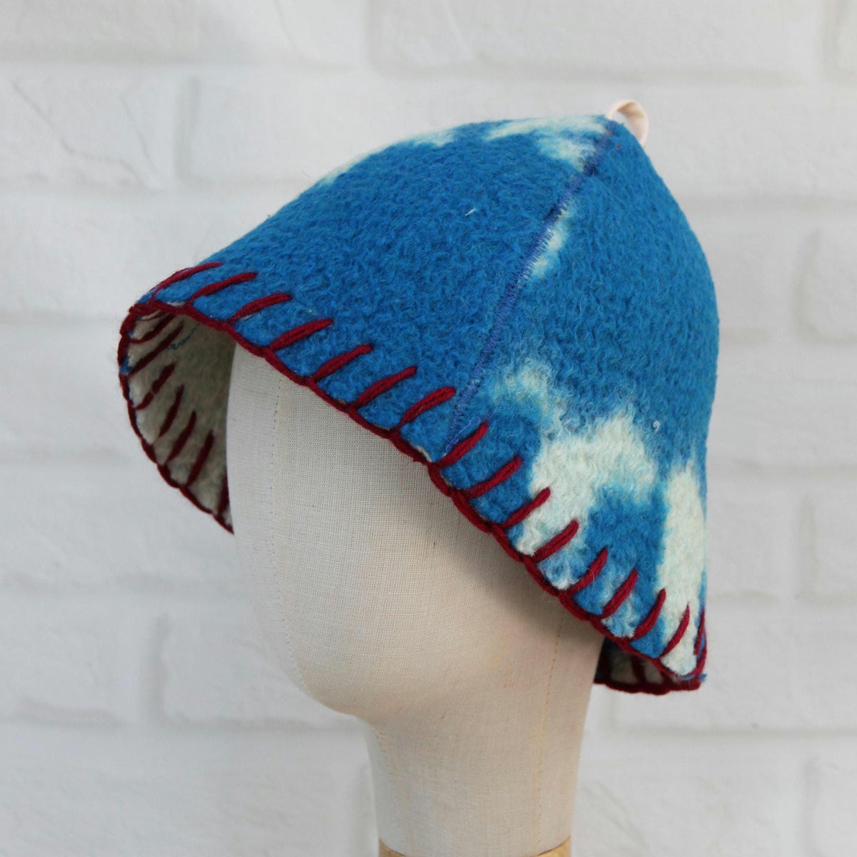 Sauna hat wool, green banya hat, sauna accessories, flower wool sauna hat, custom felt sauna hat, bucket hat, double-sided hat