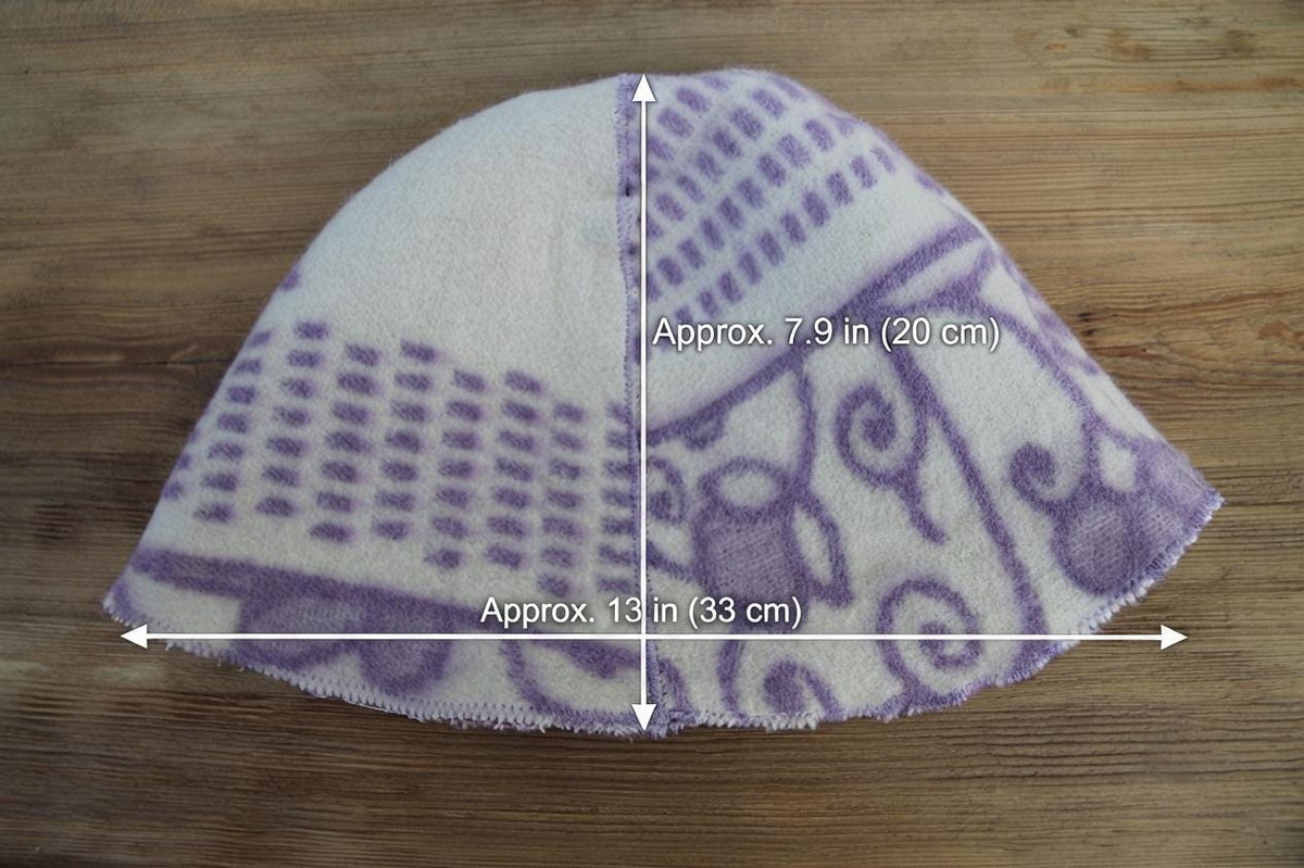 Brown Wool Sauna Hat with Floral, Handmade from Upcycled Vintage Blanket, Unisex Spa Hat,Spa Wellness Accessory,Unique Gift for Sauna.