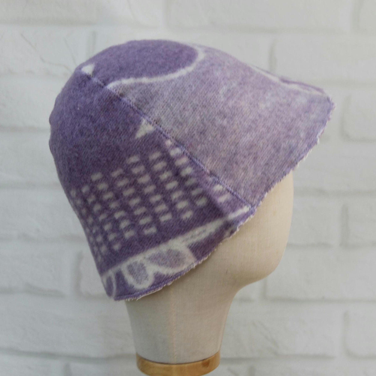 Brown Wool Sauna Hat with Floral, Handmade from Upcycled Vintage Blanket, Unisex Spa Hat,Spa Wellness Accessory,Unique Gift for Sauna.