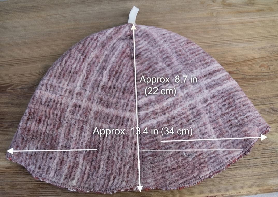 Upcycled Wool Sauna Hat – Dusty Rose Taupe Ribbed Banya Spa Accessory