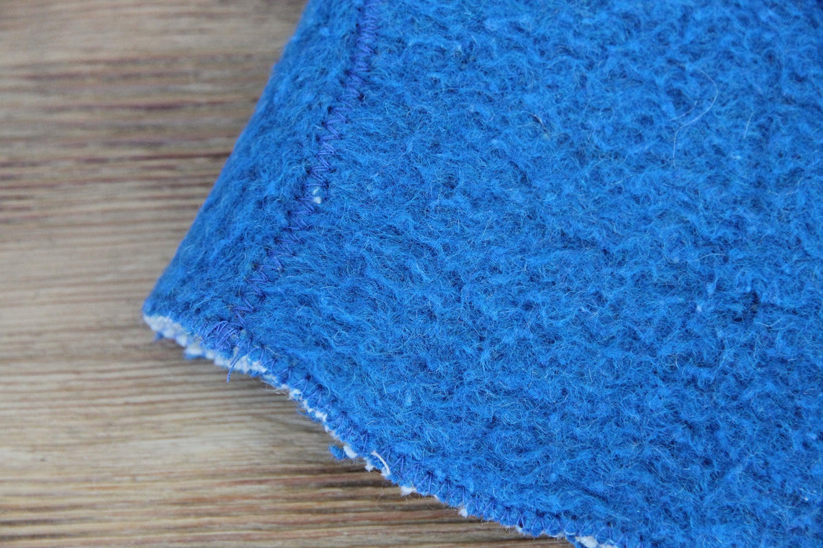 Upcycled Wool Sauna Hat – Blue White Banya Spa Accessory, Sustainable Handmade