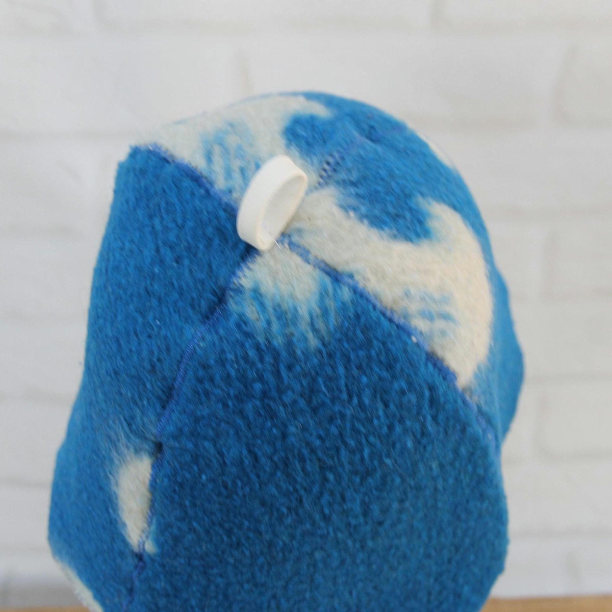 Upcycled Wool Sauna Hat – Blue White Banya Spa Accessory, Sustainable Handmade