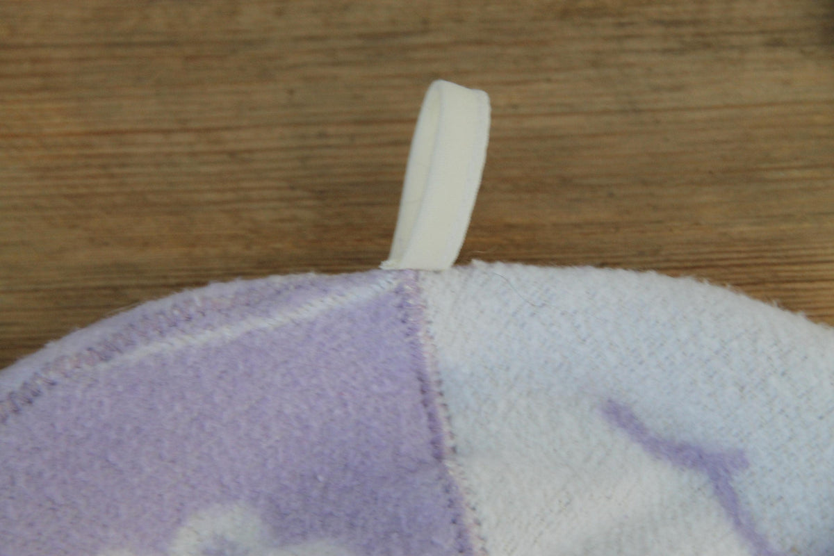 Handmade Upcycled Wool Sauna Hat – Lavender Floral Banya Accessory (Loop)