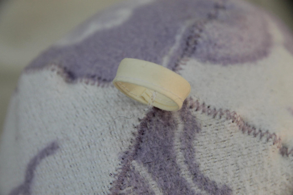 Handmade Upcycled Wool Sauna Hat – Lavender Floral Banya Accessory (Loop)