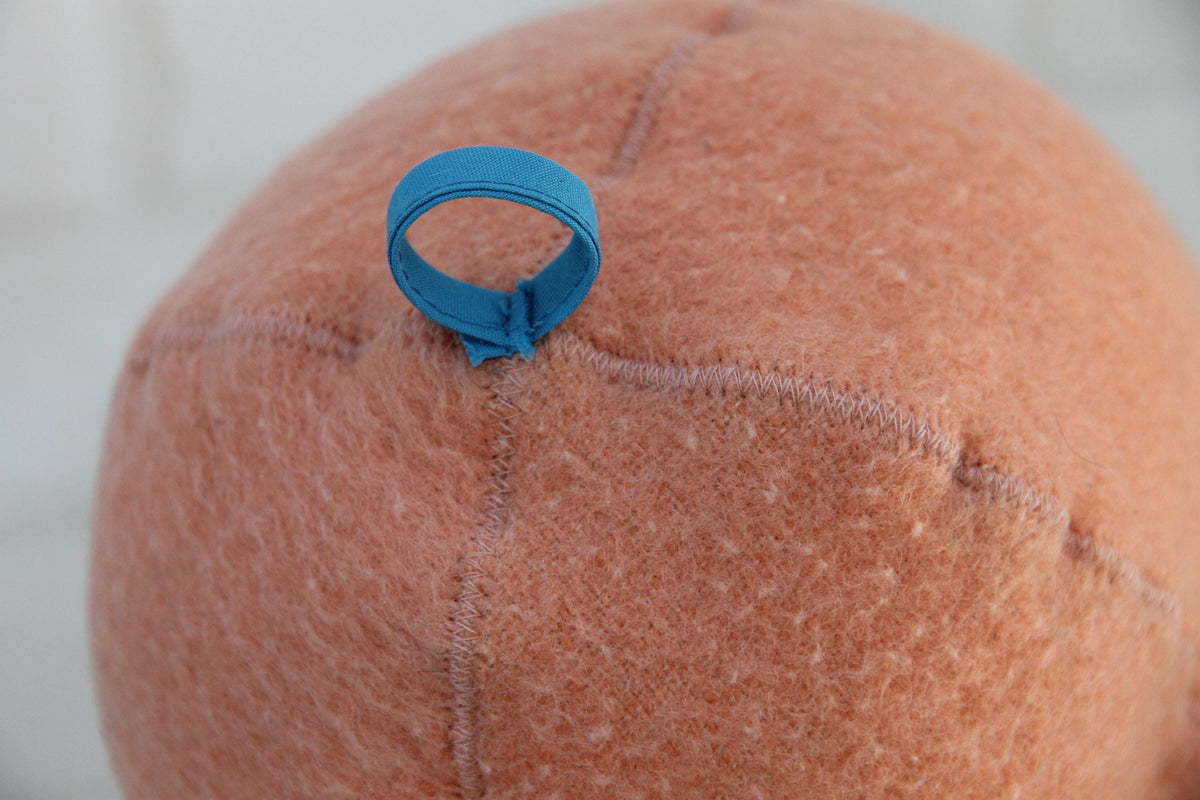 Handmade Wool Sauna Hat, Vintage Blanket Banya Cap, Upcycled Peach Blue Steam Room Hat