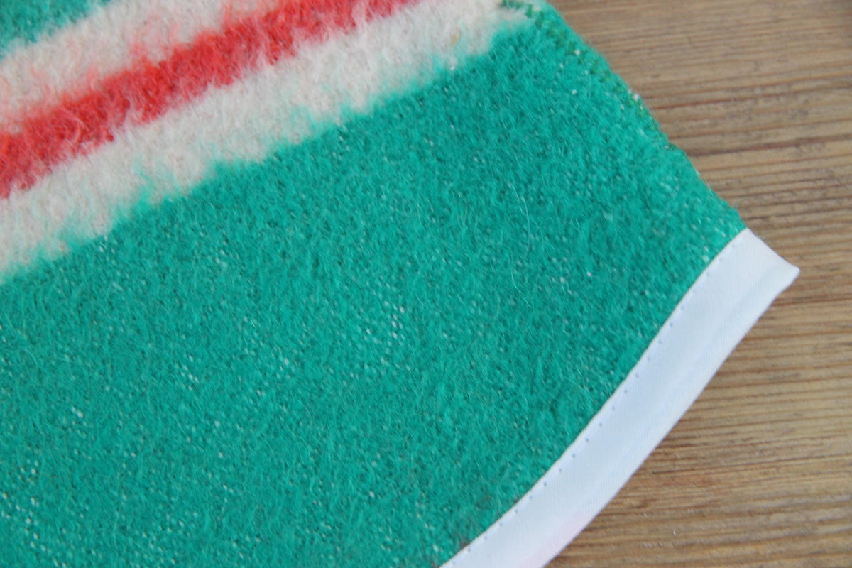 Handmade Wool Sauna Hat, Green Red Striped Banya Cap, Eco-Friendly Spa Accessory