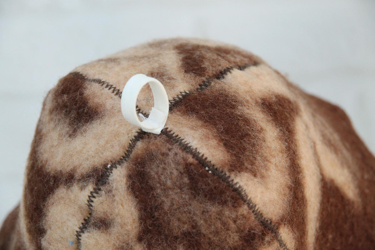 Handmade Felted Wool Sauna Hat, Upcycled Blanket Banya Cap, Spa Accessory