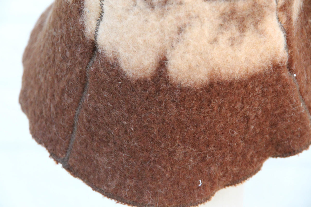 Handmade Felted Wool Sauna Hat, Upcycled Blanket Banya Cap, Spa Accessory
