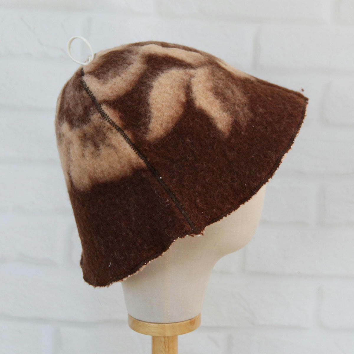 Handmade Felted Wool Sauna Hat, Upcycled Blanket Banya Cap, Spa Accessory