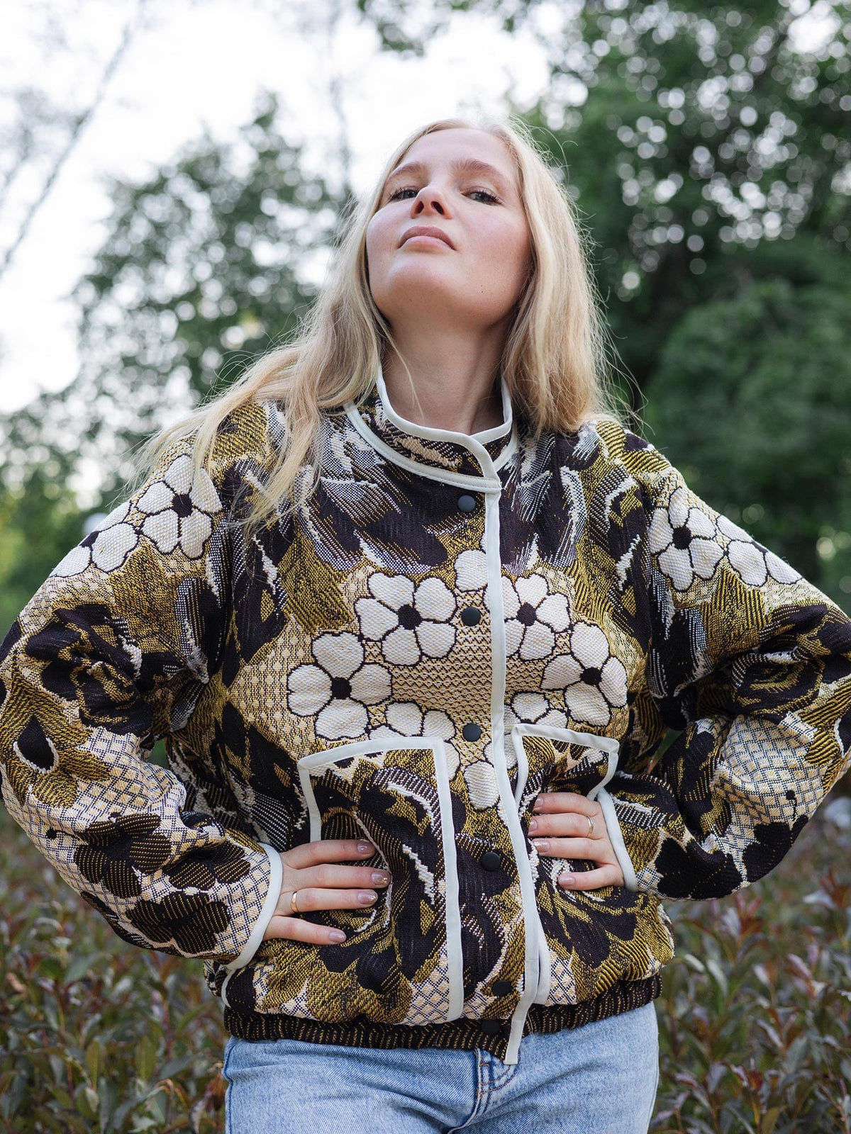 Handmade Tapestry Jacket, Upcycled Vintage Floral Blanket Coat, Oversized Statement Bomber, Unique Boho Outerwear