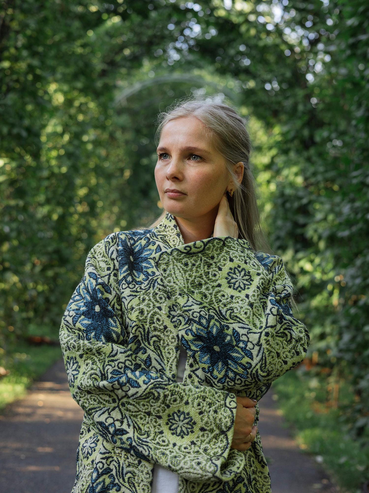 Handmade Vintage Tapestry Cardigan, Upcycled Floral Duster Coat, Oversized Boho Outerwear