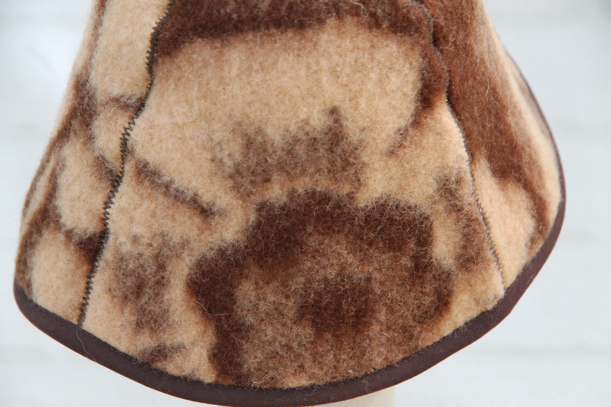 One-of-a-Kind Wool Sauna Hat, Upcycled Floral Pattern Blanket, Boho Chic Banya Headwear