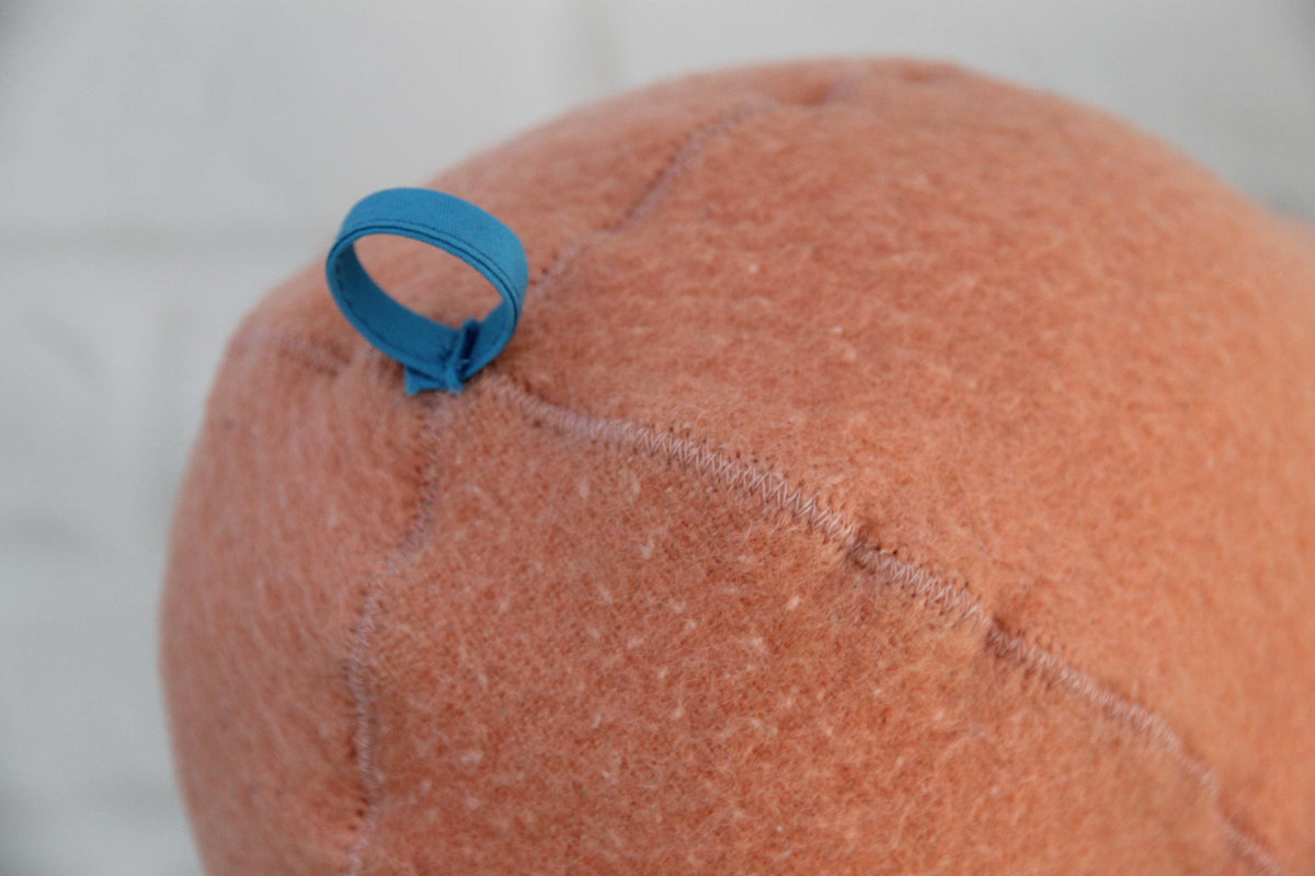 Handmade Wool Sauna Hat, Vintage Blanket Banya Cap, Upcycled Peach Blue Steam Room Hat
