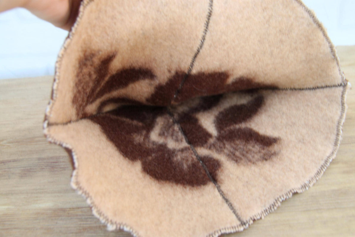 Handmade Felted Wool Sauna Hat, Upcycled Blanket Banya Cap, Spa Accessory