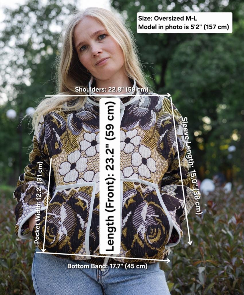 Handmade Tapestry Jacket, Upcycled Vintage Floral Blanket Coat, Oversized Statement Bomber, Unique Boho Outerwear