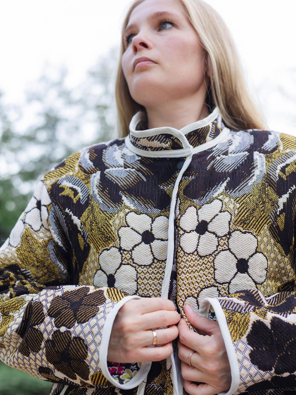Handmade Tapestry Jacket, Upcycled Vintage Floral Blanket Coat, Oversized Statement Bomber, Unique Boho Outerwear