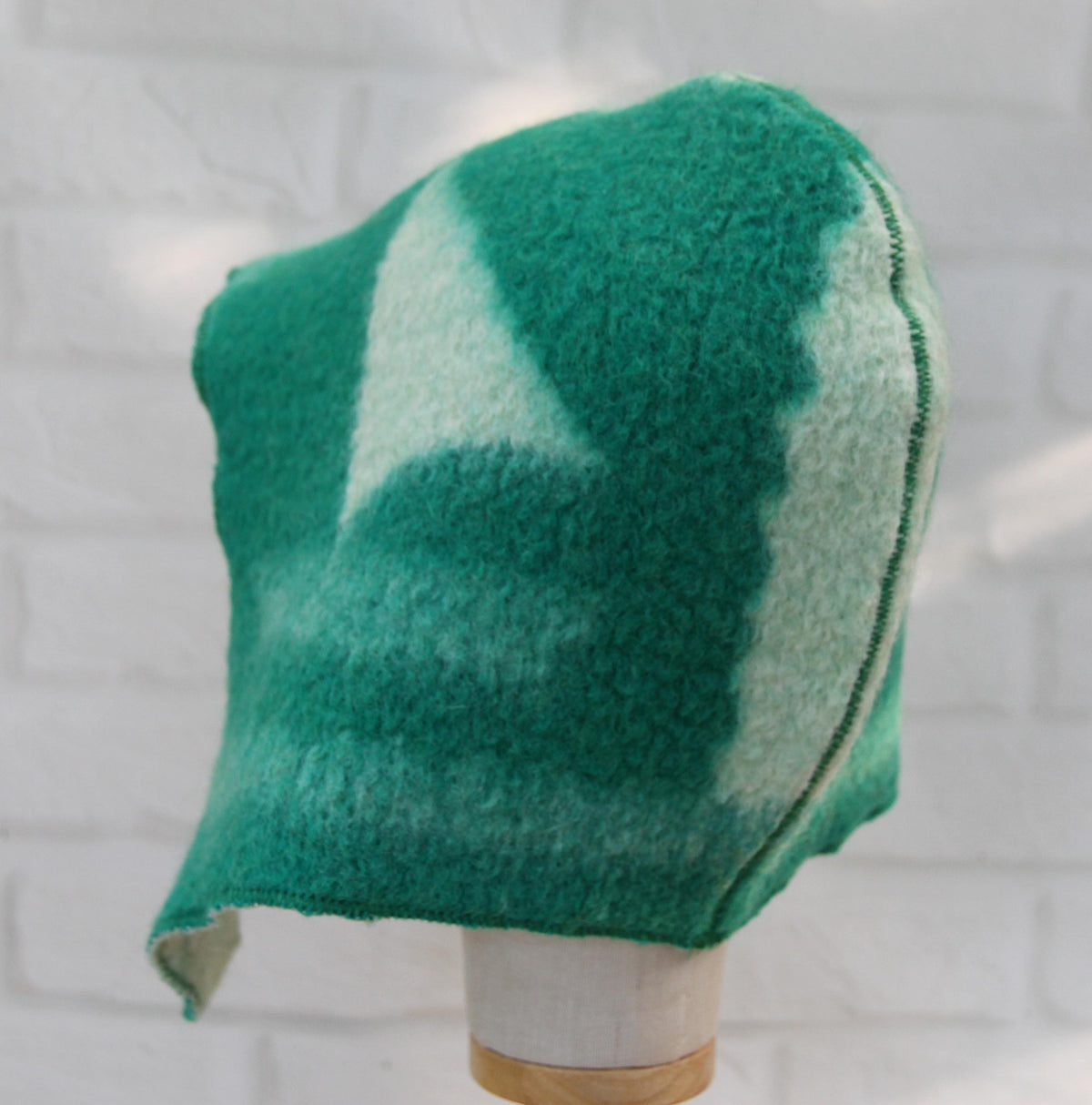 Men's Wool Sauna Hat, Felted Green Banya Cap, Natural Sheep Wool Steam Room Accessories, Spa Head Cover, Gift for Him, Banya Hat