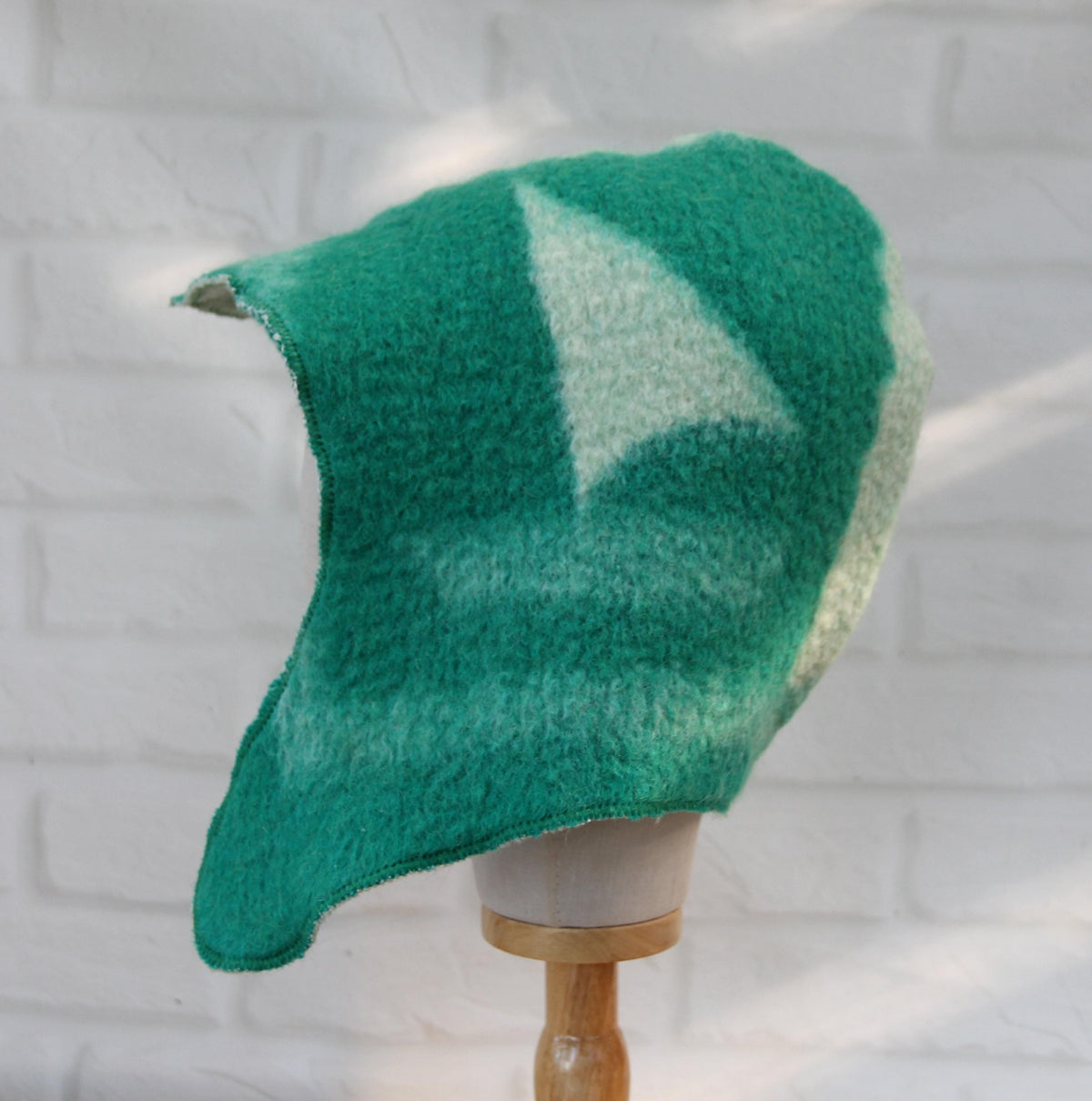 Men's Wool Sauna Hat, Felted Green Banya Cap, Natural Sheep Wool Steam Room Accessories, Spa Head Cover, Gift for Him, Banya Hat