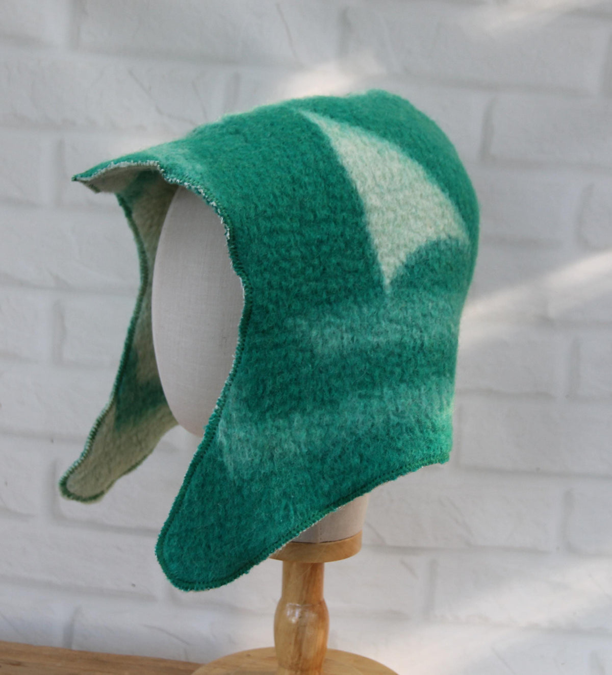 Men's Wool Sauna Hat, Felted Green Banya Cap, Natural Sheep Wool Steam Room Accessories, Spa Head Cover, Gift for Him, Banya Hat