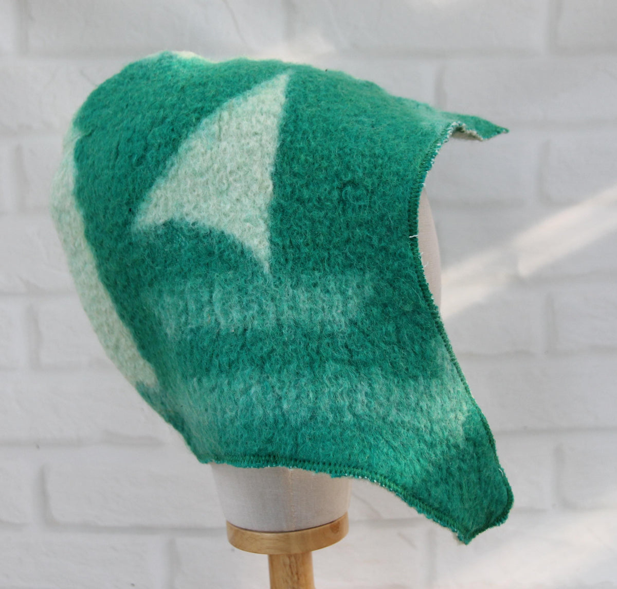 Men's Wool Sauna Hat, Felted Green Banya Cap, Natural Sheep Wool Steam Room Accessories, Spa Head Cover, Gift for Him, Banya Hat