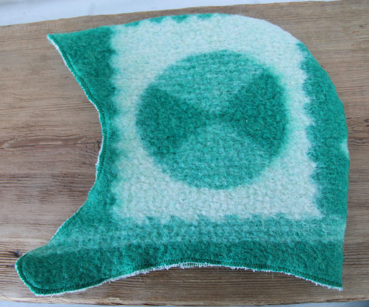 Men's Wool Sauna Hat, Felted Green Banya Cap, Natural Sheep Wool Steam Room Accessories, Spa Head Cover, Gift for Him, Hood Banya Hat