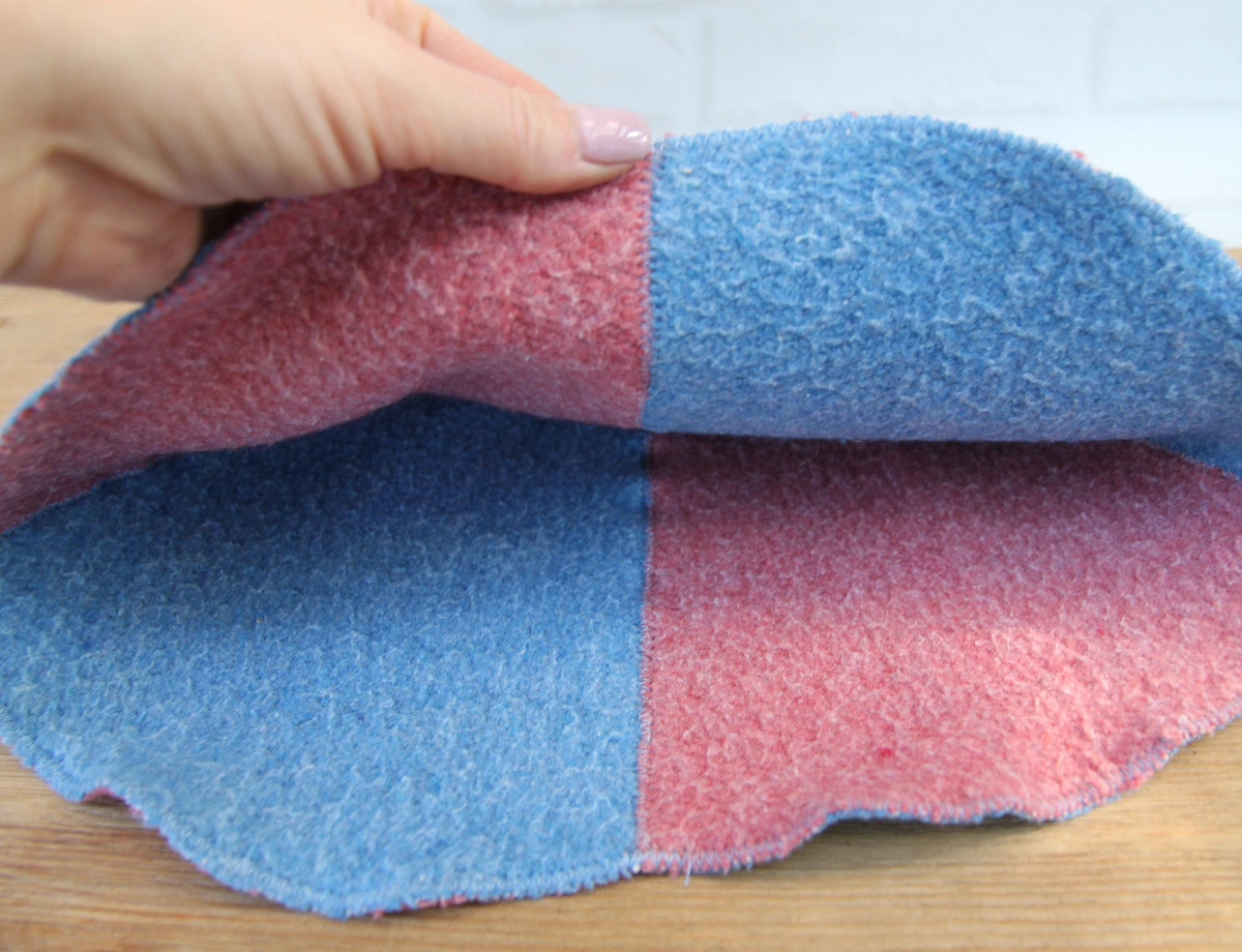 Two Tone Wool Sauna Hat, Two Color Blue Pink Felted Banya Cap, Natural Sheep Wool Steam Room Accessories, Spa Head Protection, Sauna Gift