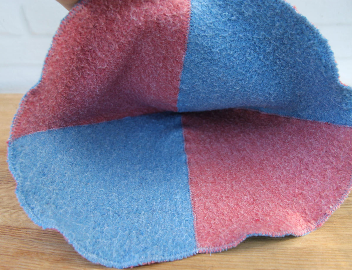 Two Tone Wool Sauna Hat, Two Color Blue Pink Felted Banya Cap, Natural Sheep Wool Steam Room Accessories, Spa Head Protection, Sauna Gift