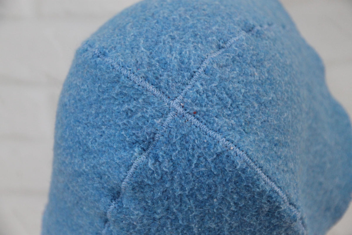 Reversible Wool Sauna Hat, Pink and Blue Felted Banya Cap 2 in 1, Natural Sheep Wool Steam Room Accessories, Spa Head Cover, Gift for Her
