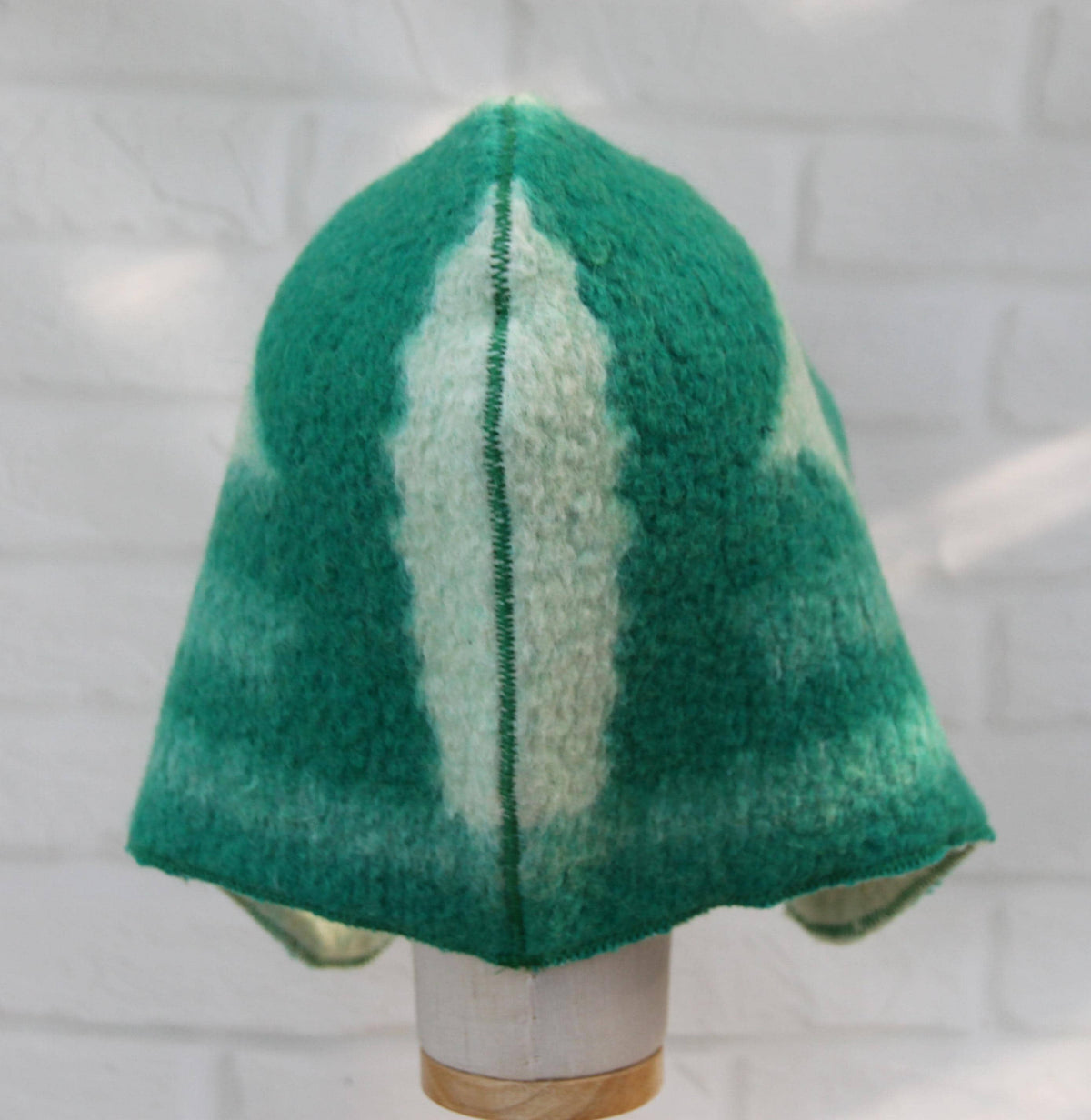 Men's Wool Sauna Hat, Felted Green Banya Cap, Natural Sheep Wool Steam Room Accessories, Spa Head Cover, Gift for Him, Banya Hat
