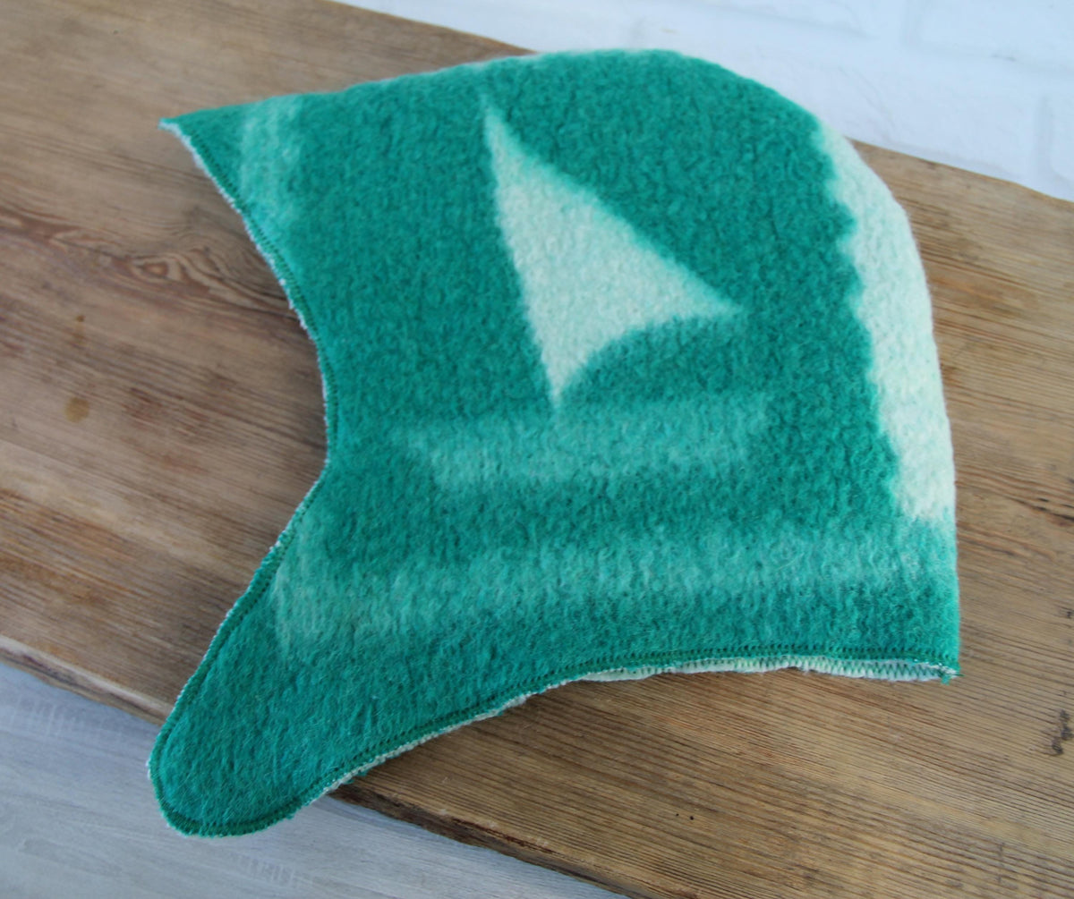 Men's Wool Sauna Hat, Felted Green Banya Cap, Natural Sheep Wool Steam Room Accessories, Spa Head Cover, Gift for Him, Banya Hat
