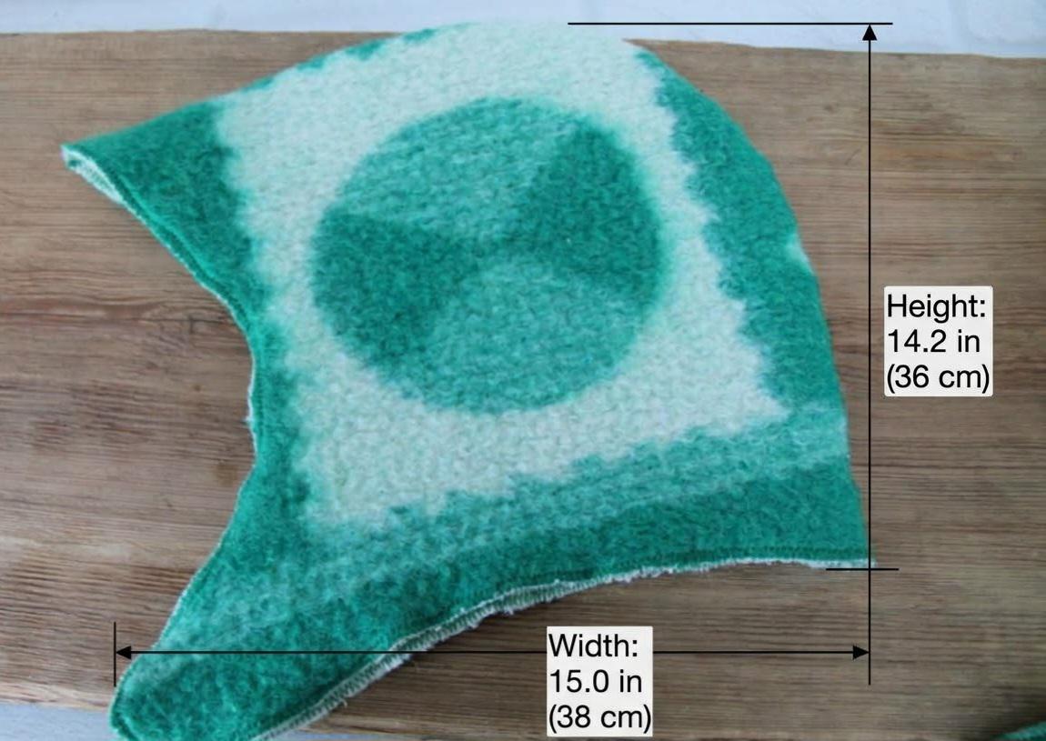 Men's Wool Sauna Hat, Felted Green Banya Cap, Natural Sheep Wool Steam Room Accessories, Spa Head Cover, Gift for Him, Hood Banya Hat