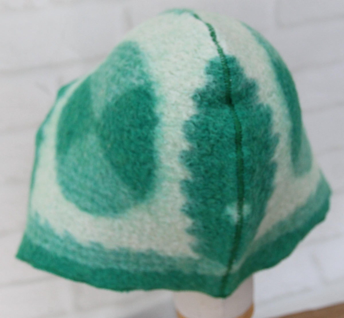 Men's Wool Sauna Hat, Felted Green Banya Cap, Natural Sheep Wool Steam Room Accessories, Spa Head Cover, Gift for Him, Hood Banya Hat