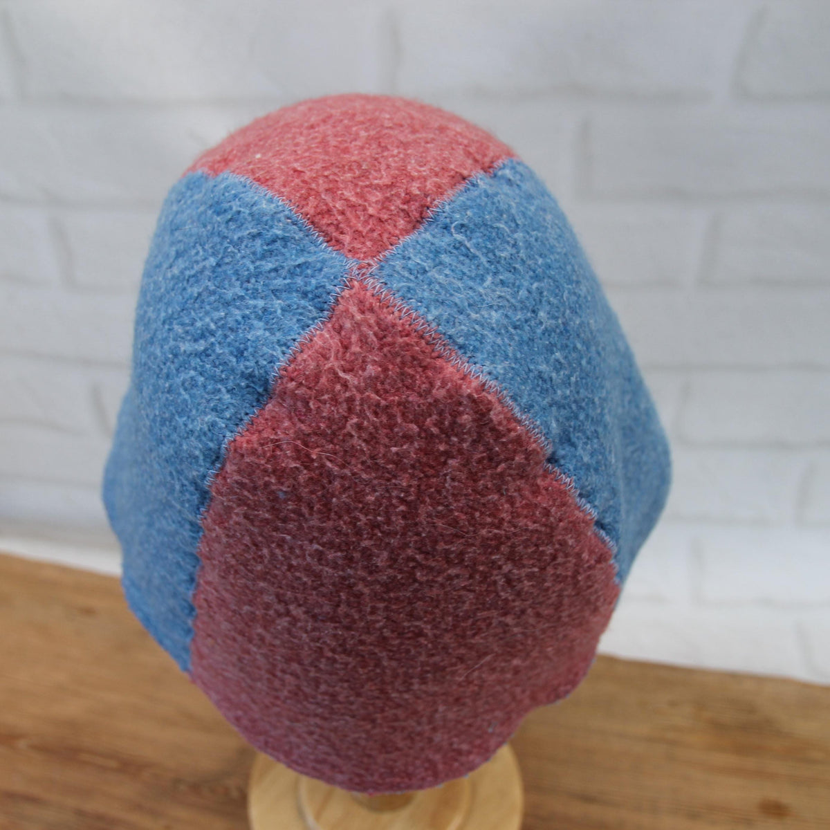 Two Tone Wool Sauna Hat, Two Color Blue Pink Felted Banya Cap, Natural Sheep Wool Steam Room Accessories, Spa Head Protection, Sauna Gift