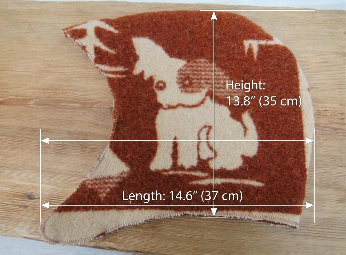Handmade Wool Sauna Hat with Ear Flaps, Cute Dog Pattern Banya Cap, Unisex Thermal Bath Hat for Men Women, Sauna Accessories Gift