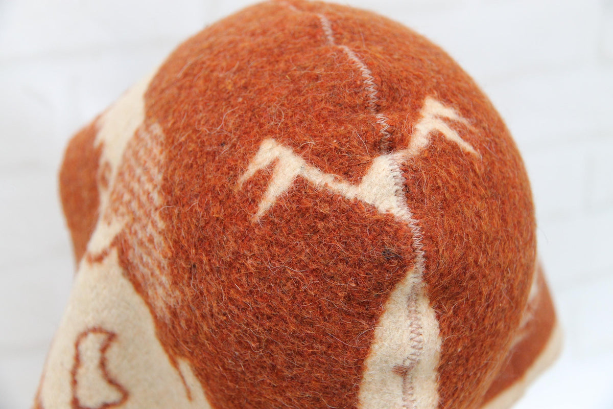 Handmade Wool Sauna Hat with Ear Flaps, Cute Dog Pattern Banya Cap, Unisex Thermal Bath Hat for Men Women, Sauna Accessories Gift