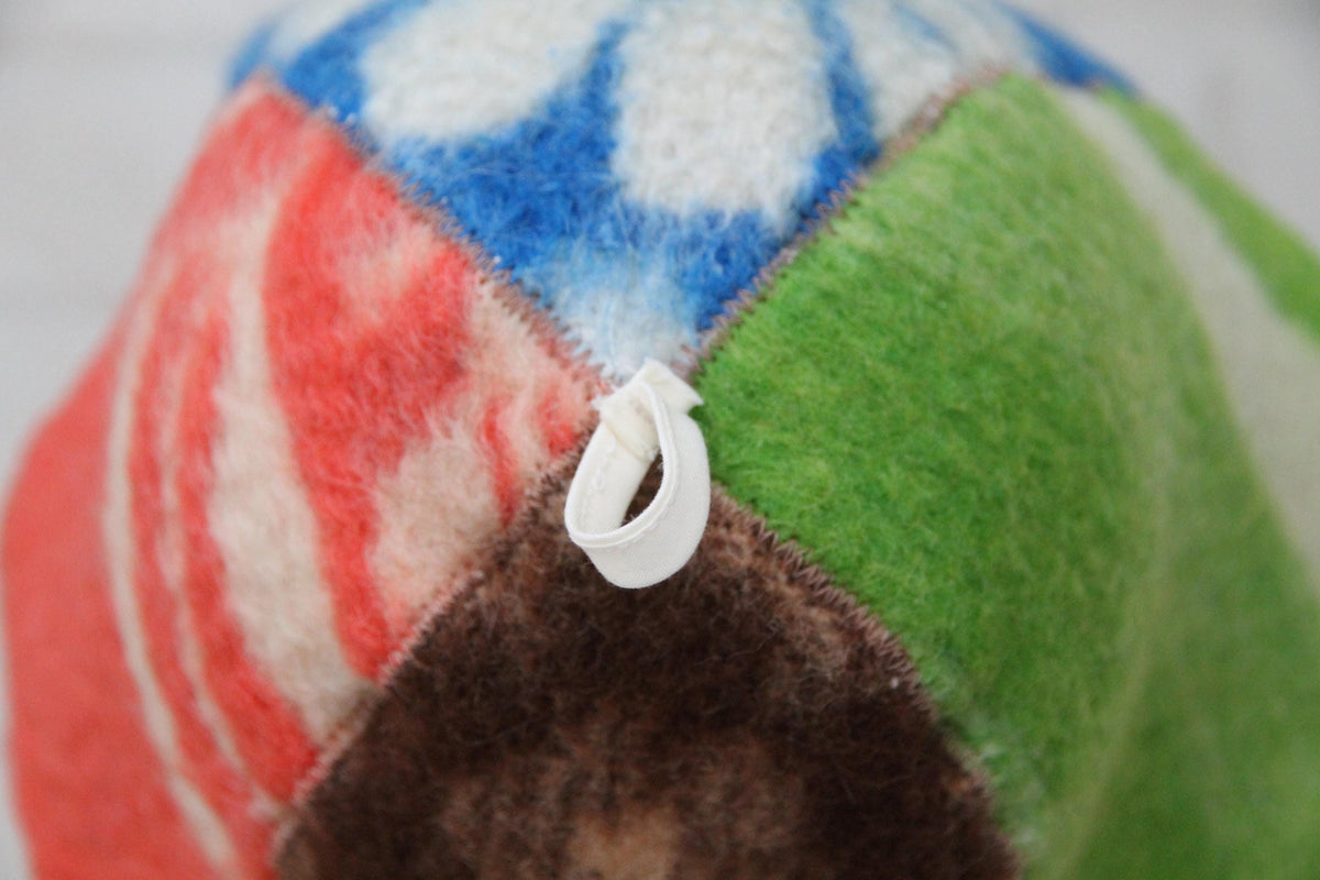 One-of-a-Kind Handmade Wool Sauna Hat , Colorful Patchwork Wool Felt Banya Cap with Hanging Loop , Unique Spa Sauna Accessory