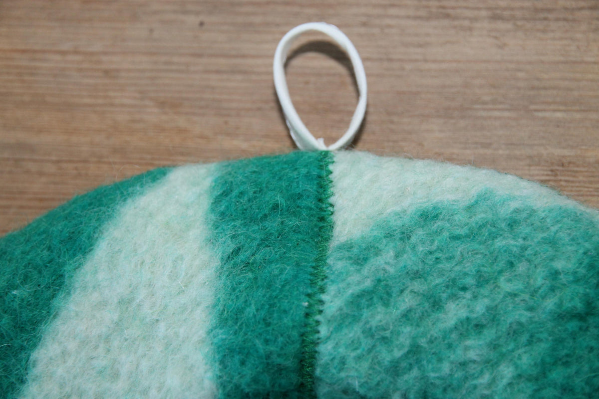 Handmade 100% Natural Wool Sauna Hat - Green Cream Felted Spa Cap for Heat Protection, Hair Care Wellness - Large Size 37x22 cm