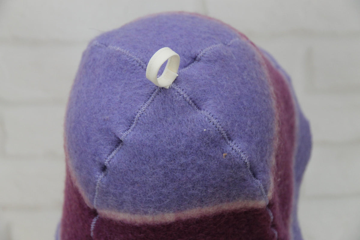 Purple Striped Wool Sauna Hat , Natural Felted Wool Bath Cap for Banya , Sauna Thermal Protection Accessories , Handmade Spa Gift for Women