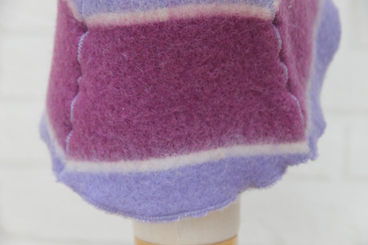 Purple Striped Wool Sauna Hat , Natural Felted Wool Bath Cap for Banya , Sauna Thermal Protection Accessories , Handmade Spa Gift for Women