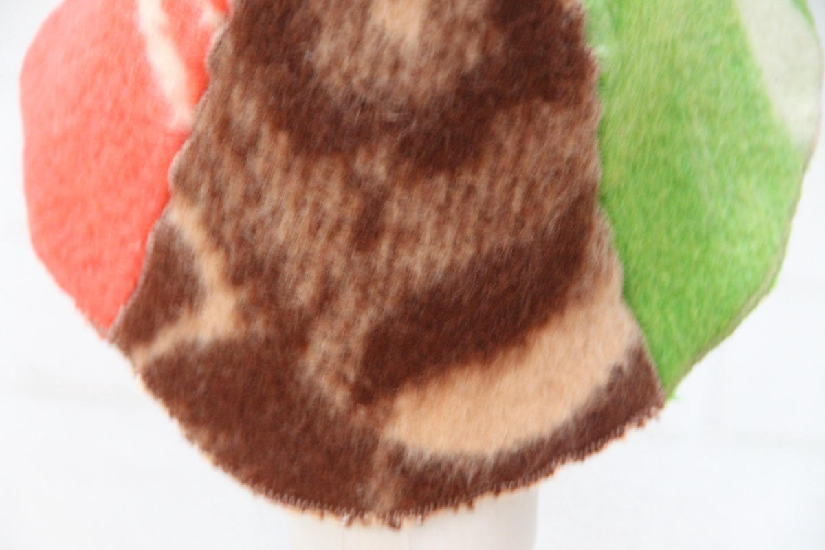 One-of-a-Kind Handmade Wool Sauna Hat , Colorful Patchwork Wool Felt Banya Cap with Hanging Loop , Unique Spa Sauna Accessory