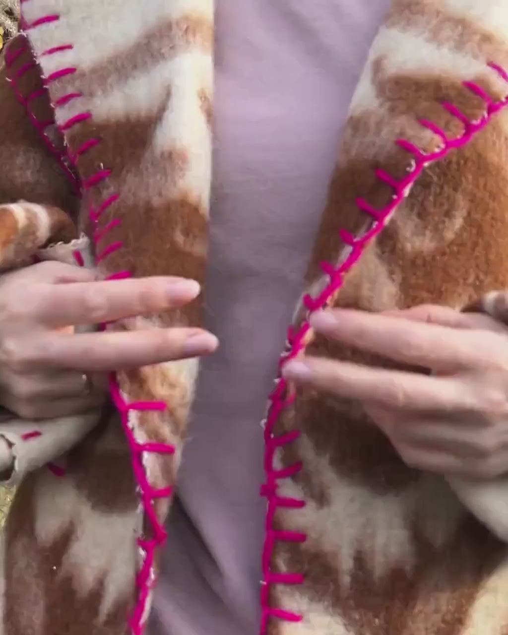 Wool Blanket Coat Oversized, Upcycled Jacket.