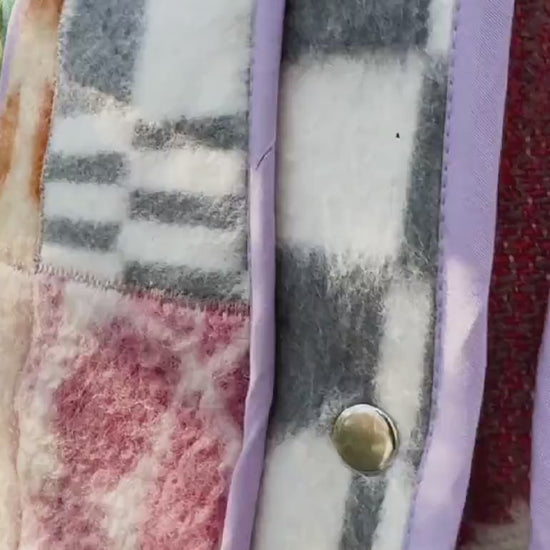 Patchwork Fleece Vest, Quilted Gilet, Boho Outerwear, Winter Fall Jacket with Pockets