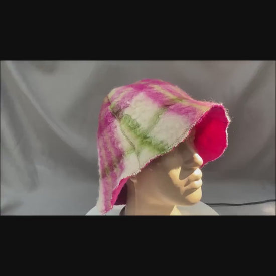 Wool Sauna Hat, Handmade Reversible Bath Hat from Vintage Blanket, Felted Sauna Cap, Unique Spa Accessory,Gift for Sauna Lover,wool bath hat