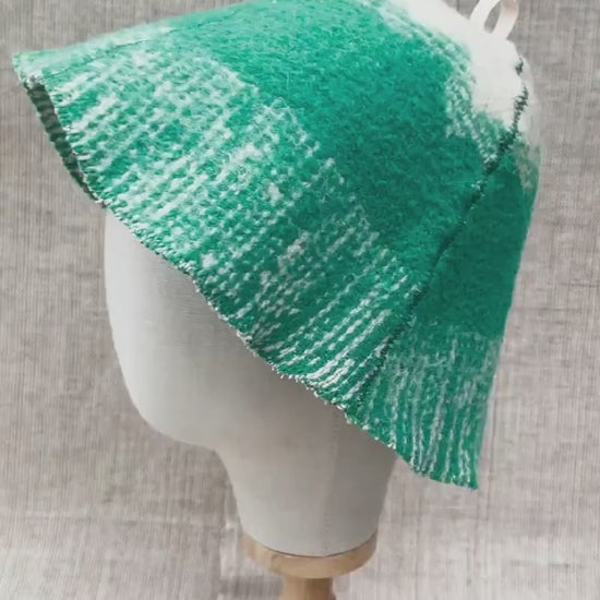Upcycled Wool Sauna Hat, Felted Bath Cap, Steam Room Heat Protection Accessory