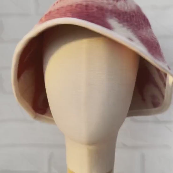 Upcycled Wool Sauna Hat, Banya Cap, Reversible Bath Headwear, Sustainable Spa Accessory
