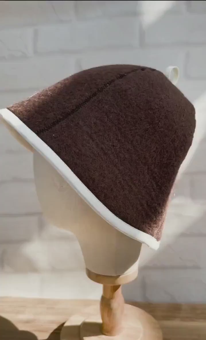 Dark Brown Felted Wool Sauna Hat – Traditional Banya Bath Accessory